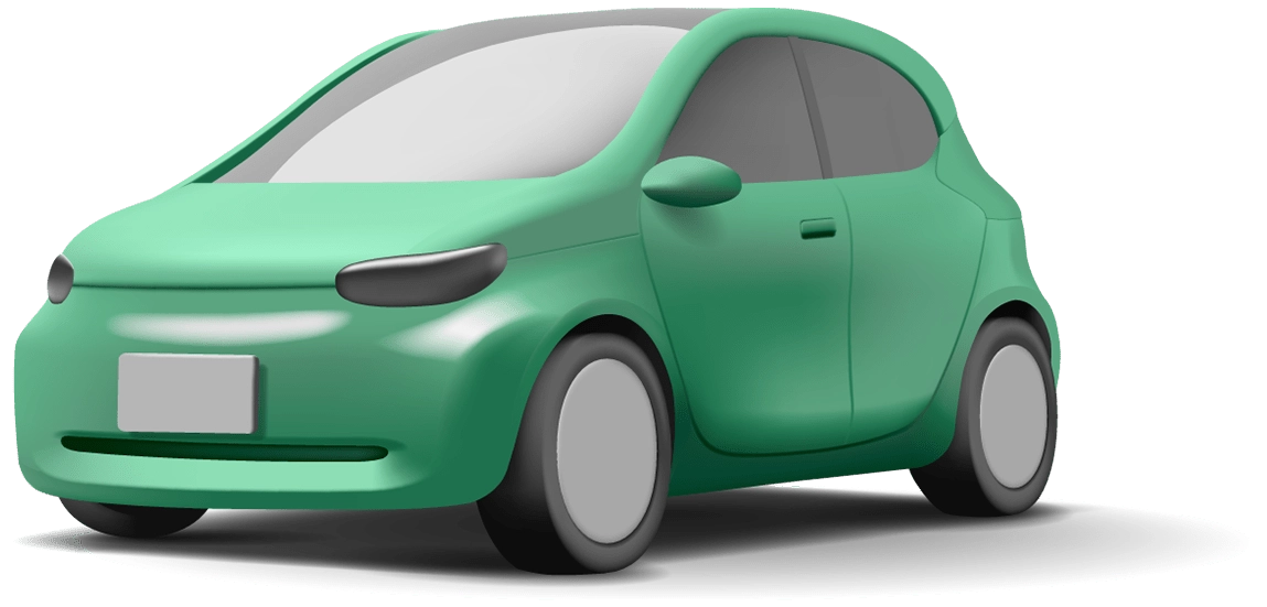 A green car illustration.
