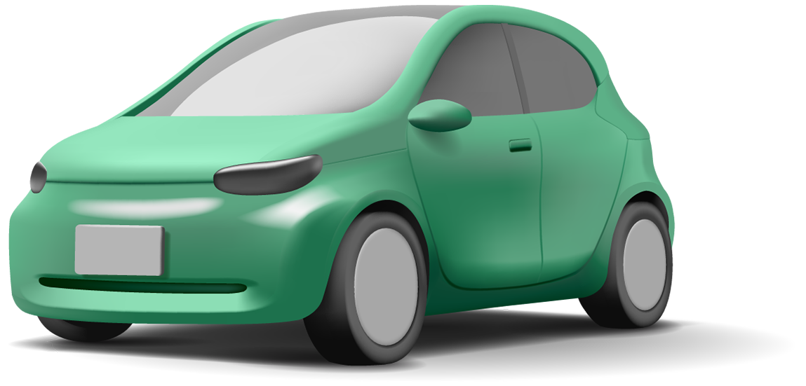 A green car illustration.